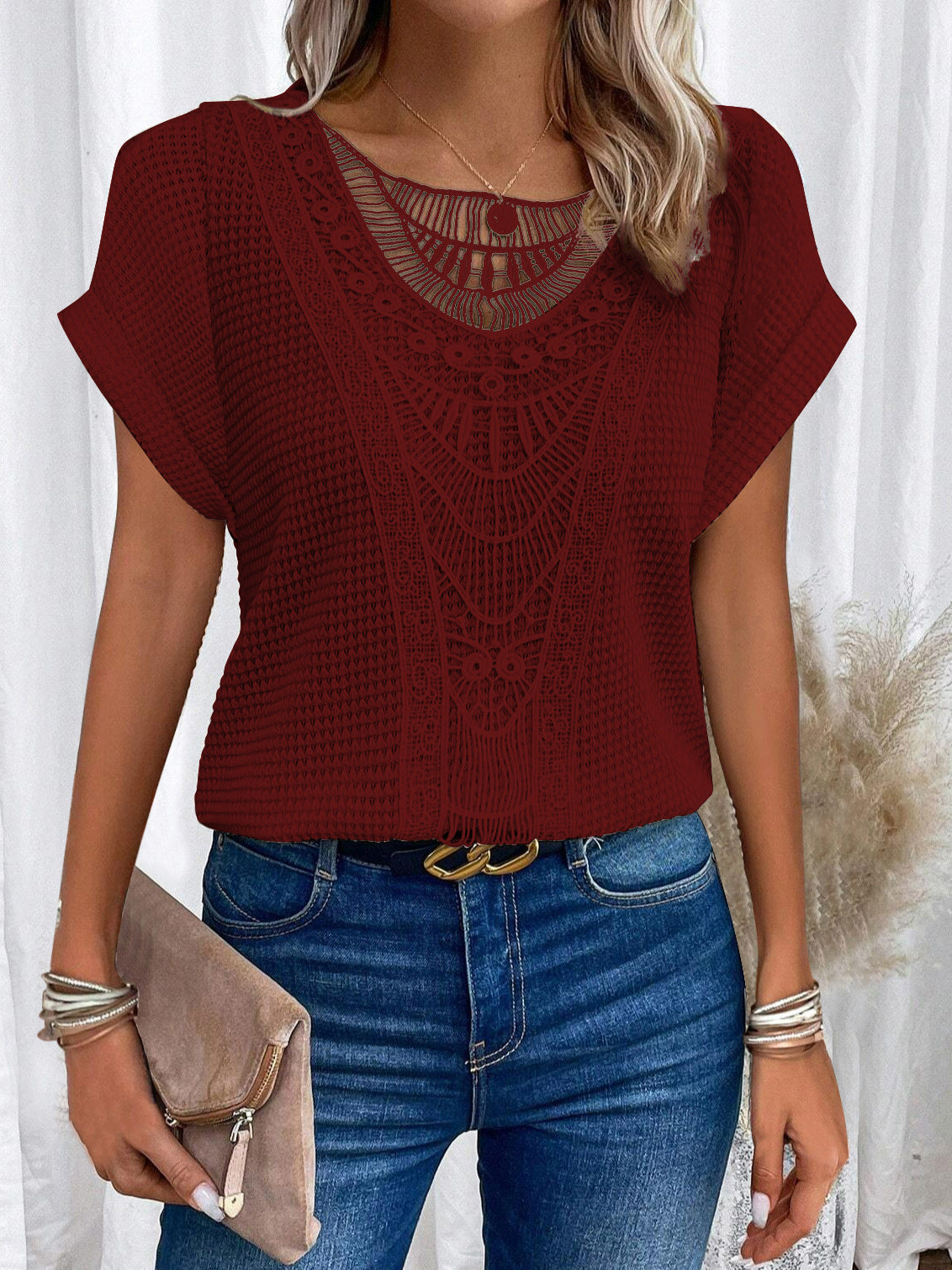 Damen T-Shirt Regular Fit Sommer Kurzarm Freizeit