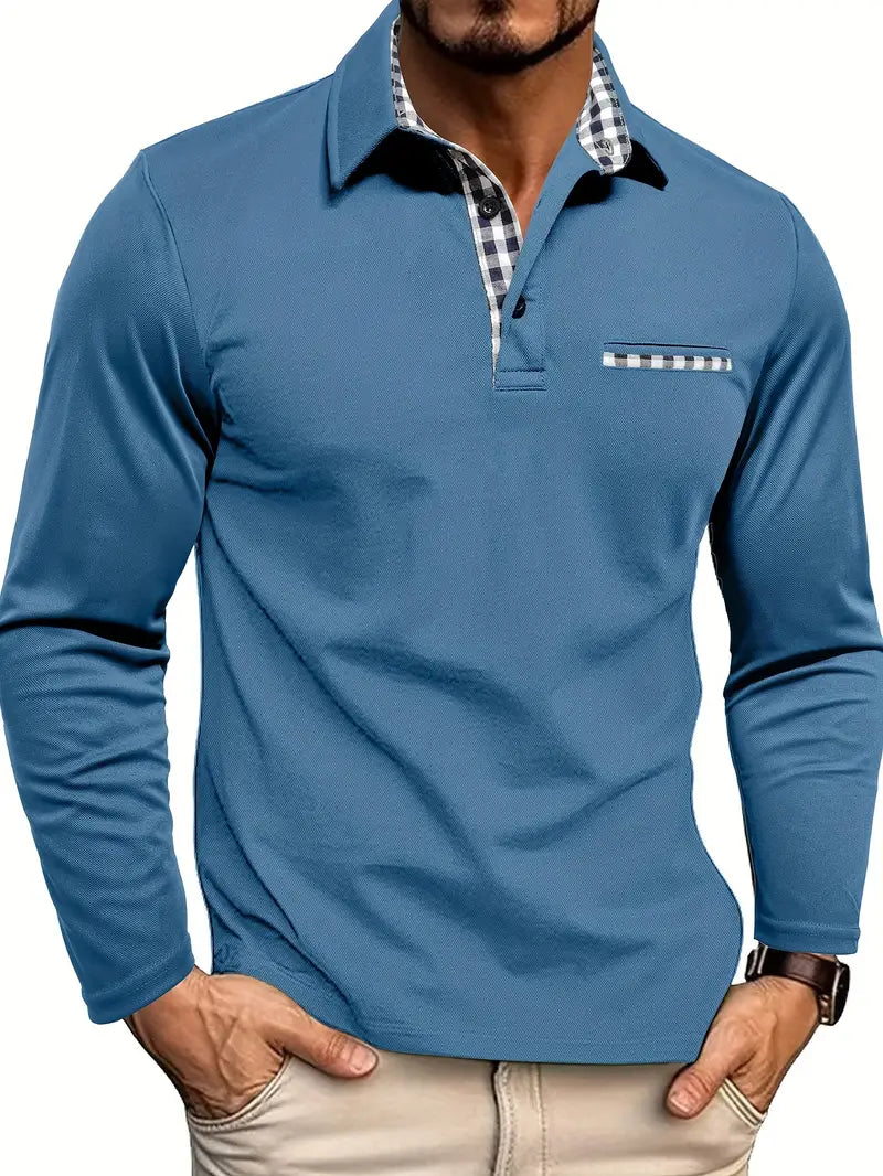 Poloshirt Herren Winter Langarm