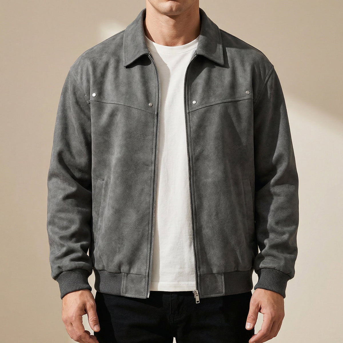 Herren Jacke mit tailliertem Schnitt und Hardware-Akzenten