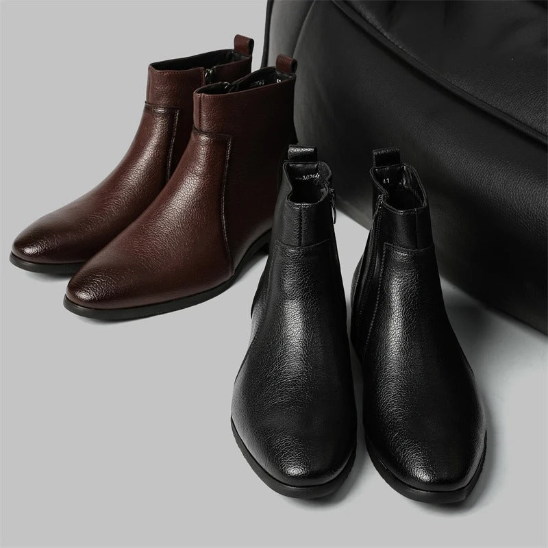 Herren Stiefel in Lederoptik mit Seitenreißverschluss
