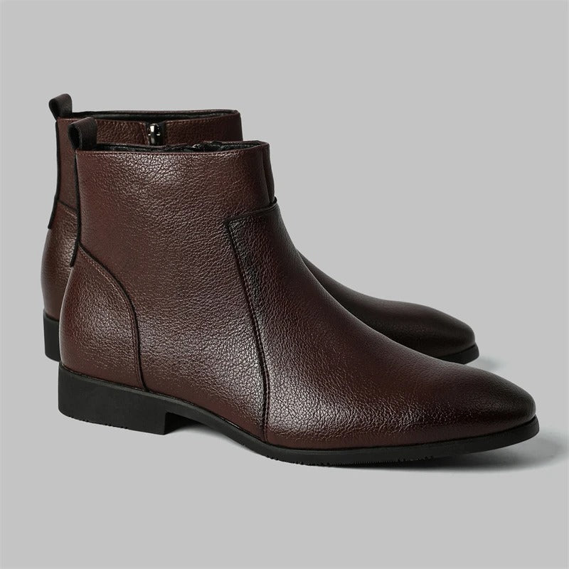 Herren Stiefel in Lederoptik mit Seitenreißverschluss