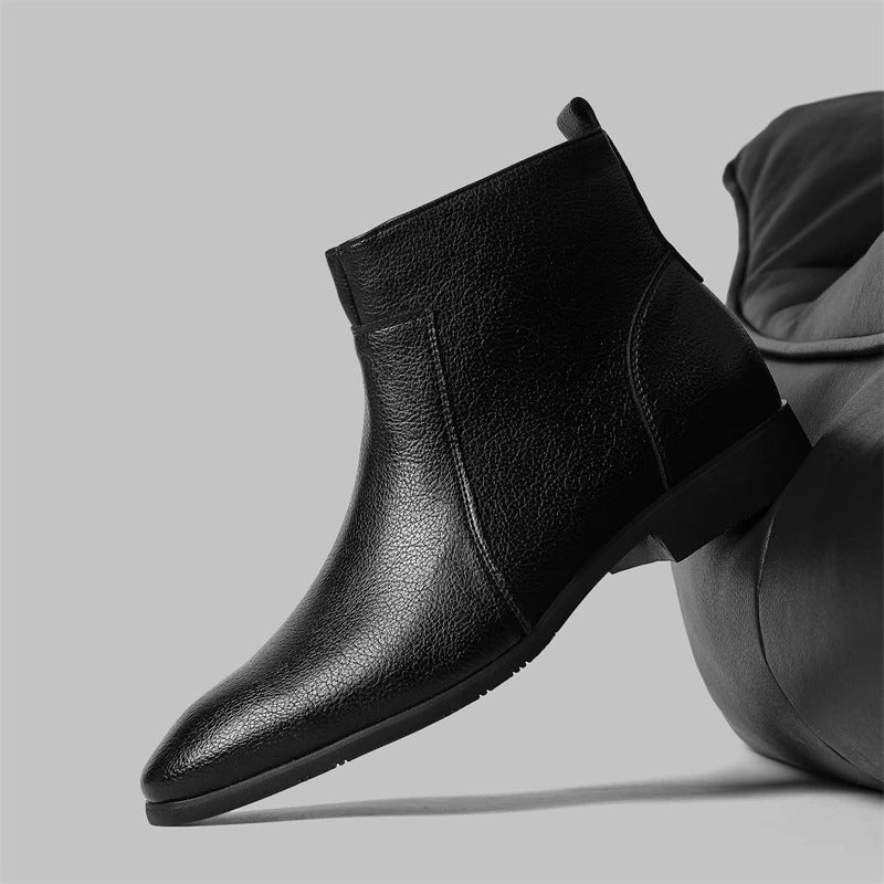 Herren Stiefel in Lederoptik mit Seitenreißverschluss
