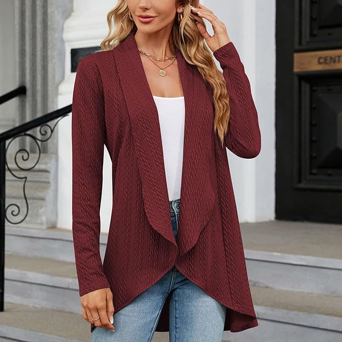 Damen Cardigan drapiert – Regular Fit