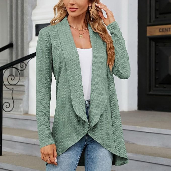 Damen Cardigan drapiert – Regular Fit