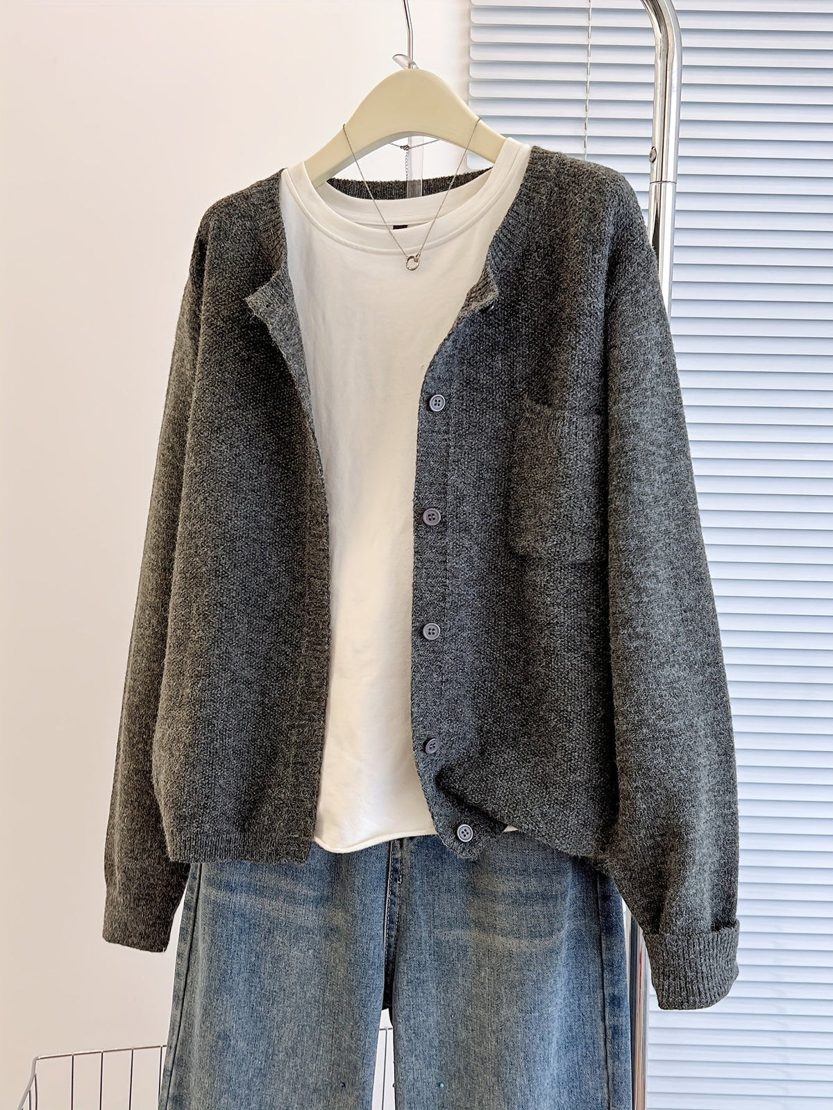 Damen Cardigan mit Knopfleiste – Slim Fit