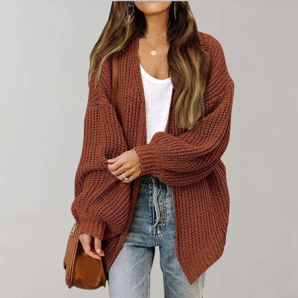 Damen Cardigan mit offener Front – Relaxed Fit