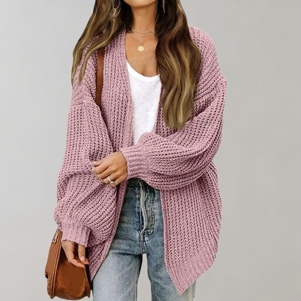 Damen Cardigan mit offener Front – Relaxed Fit