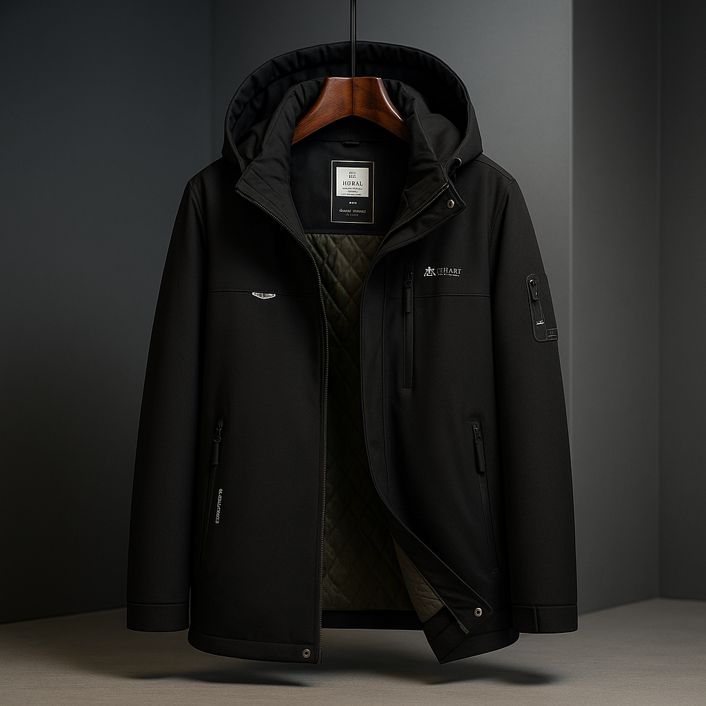 Herren Jacke mit Kapuze und lockerer Passform
