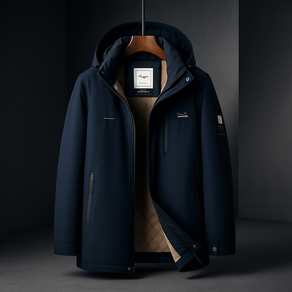 Herren Jacke mit Kapuze und lockerer Passform
