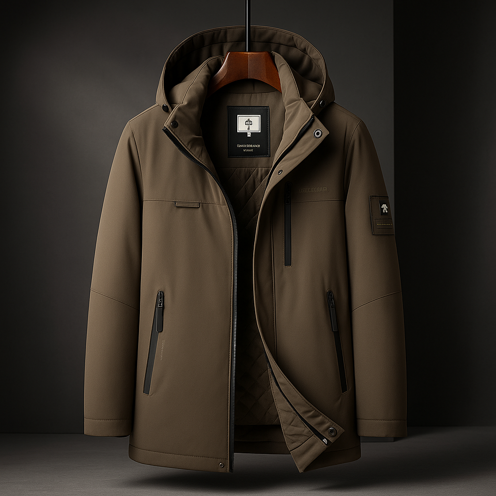 Herren Jacke mit Kapuze und lockerer Passform