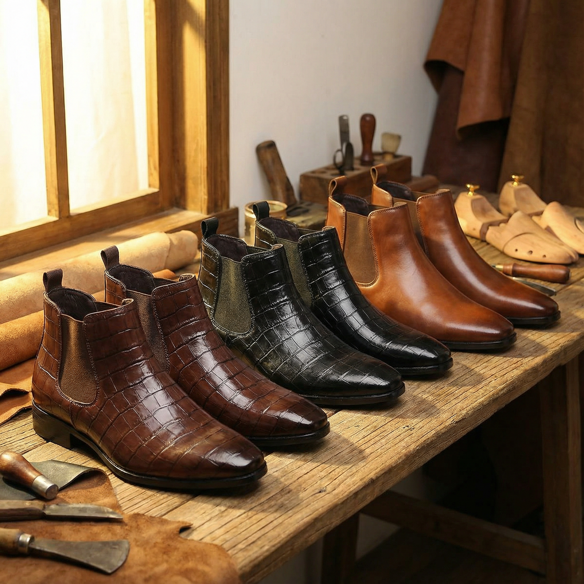 Herren Chelsea Boots mit Prägemuster