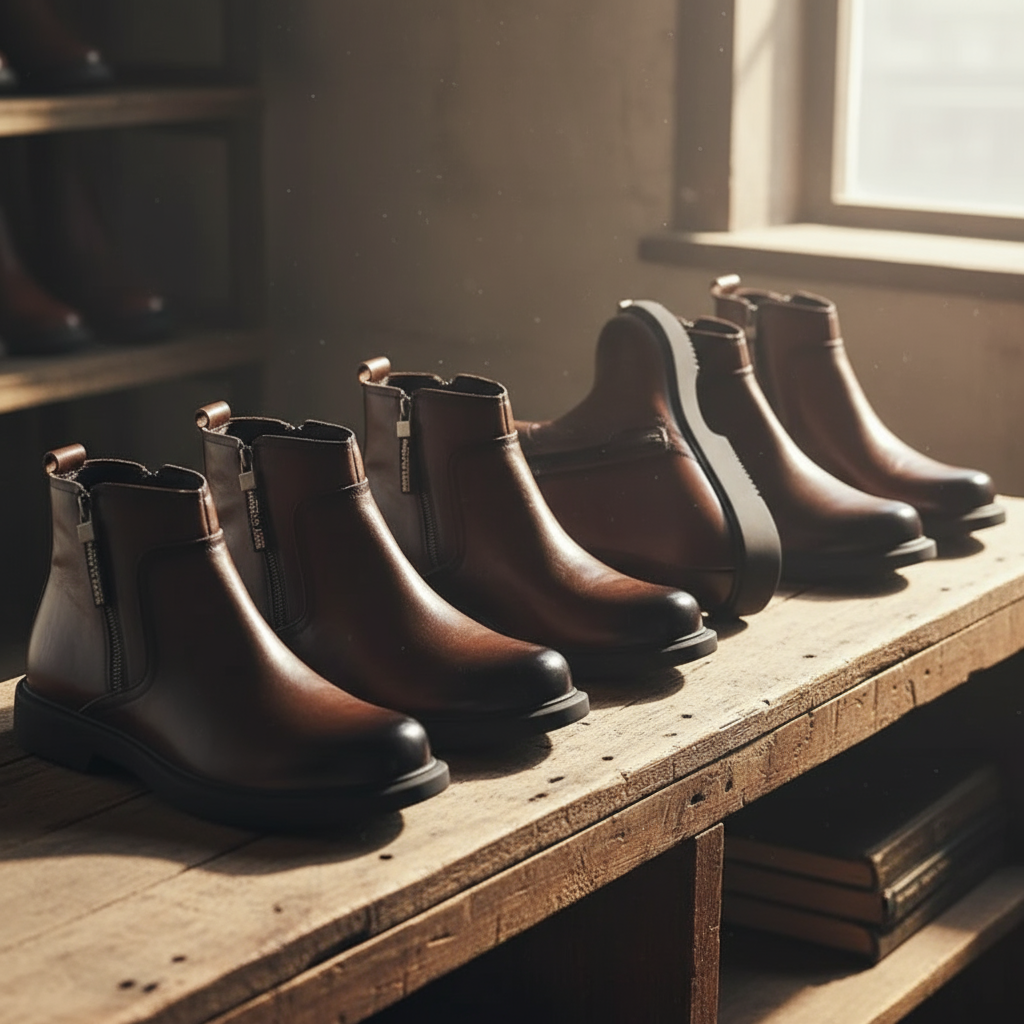 Herren Stiefel mit Seitenreißverschluss und Used-Optik
