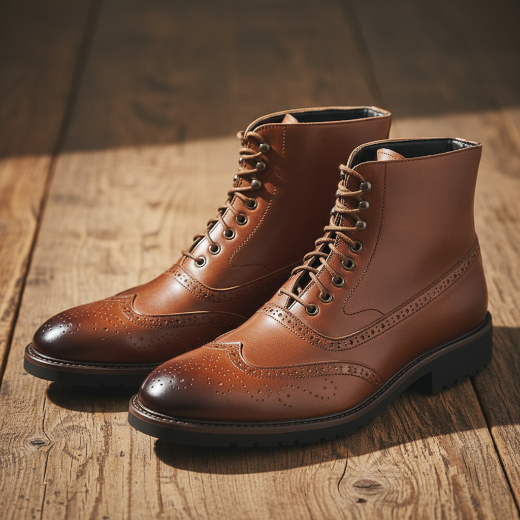 Herren Stiefel mit Broguing-Detail