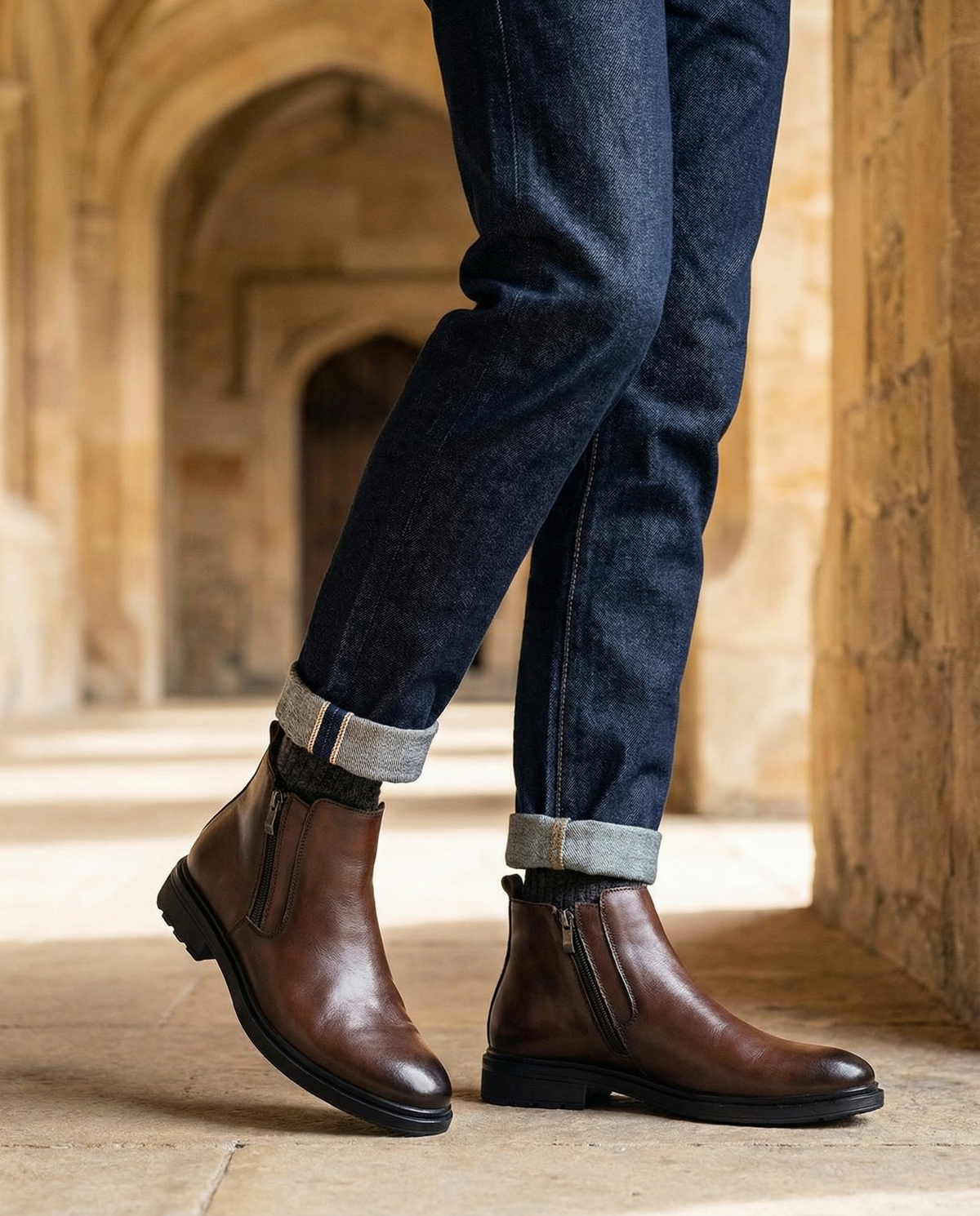 Herren Stiefel mit schlichtem Design und Seitenreißverschluss