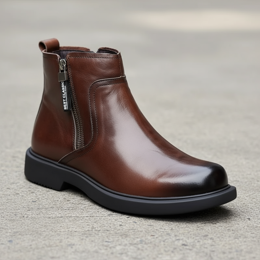 Herren Stiefel mit Seitenreißverschluss und Used-Optik