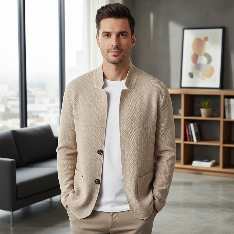 Herren Jacke mit kragenloser Silhouette