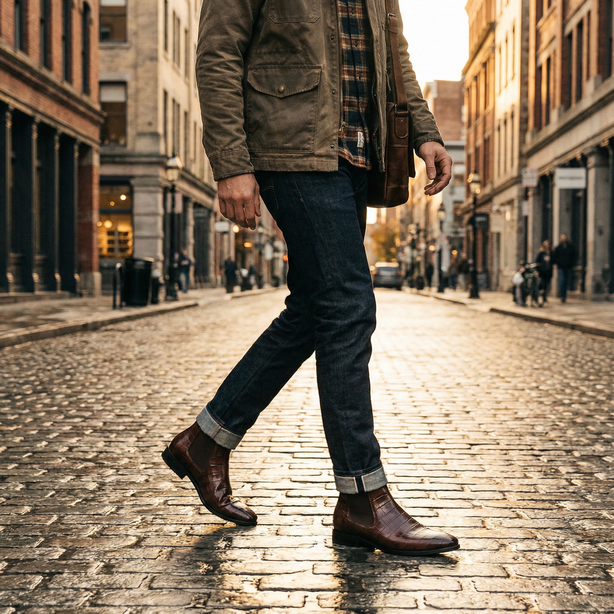 Herren Chelsea Boots mit Prägemuster