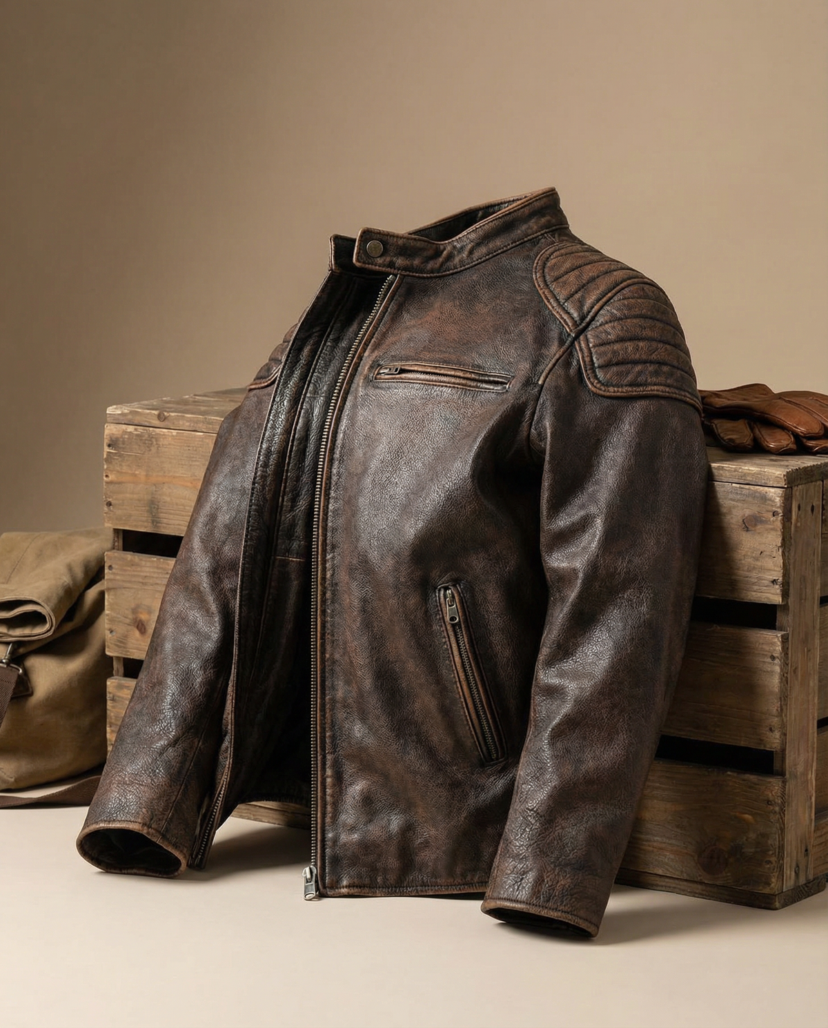 Herren Jacke mit verstärkten Schultern