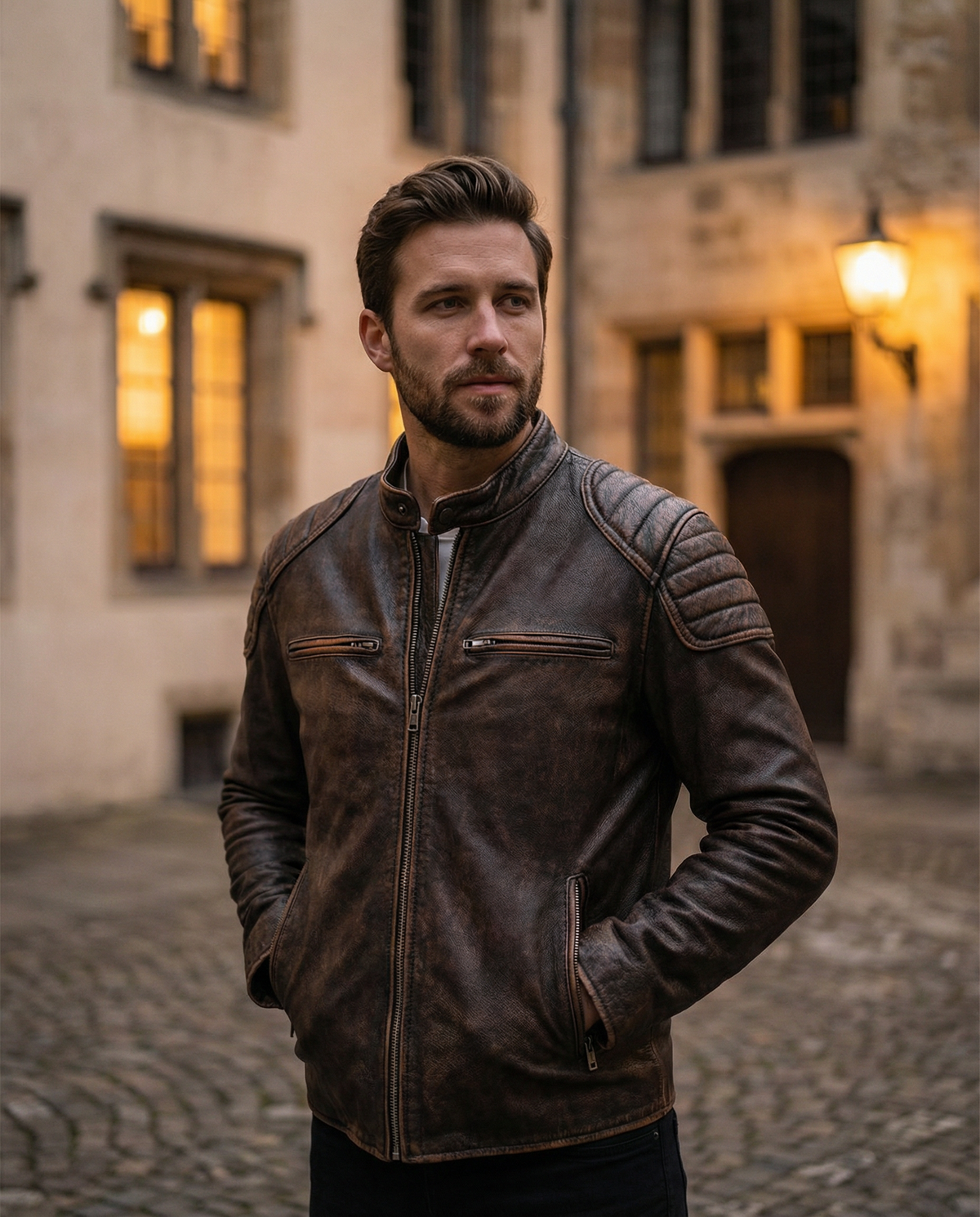 Herren Jacke mit verstärkten Schultern