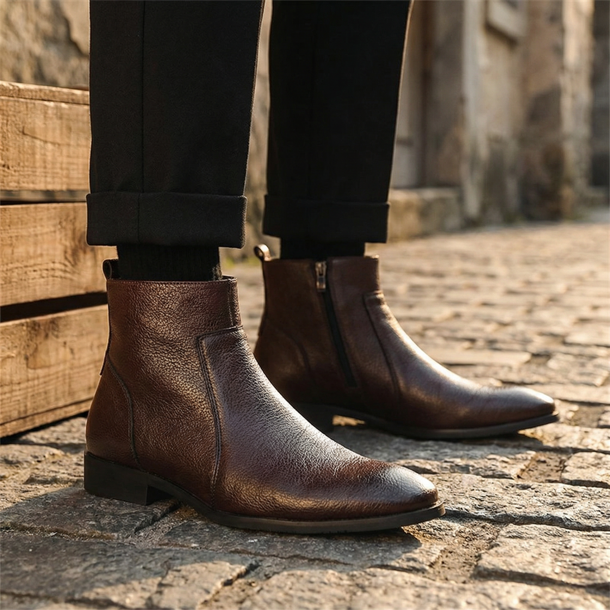 Herren Stiefel mit gepolstertem Innenfutter