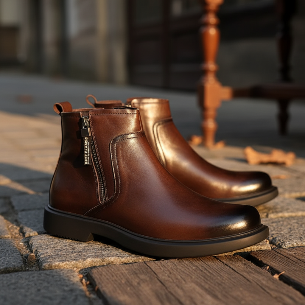 Herren Stiefel mit Seitenreißverschluss und Used-Optik