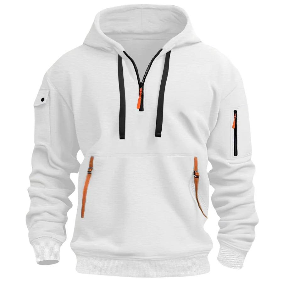 Herren Kapuzenpullover Regular Fit Freizeit mit Reißverschlusstaschen