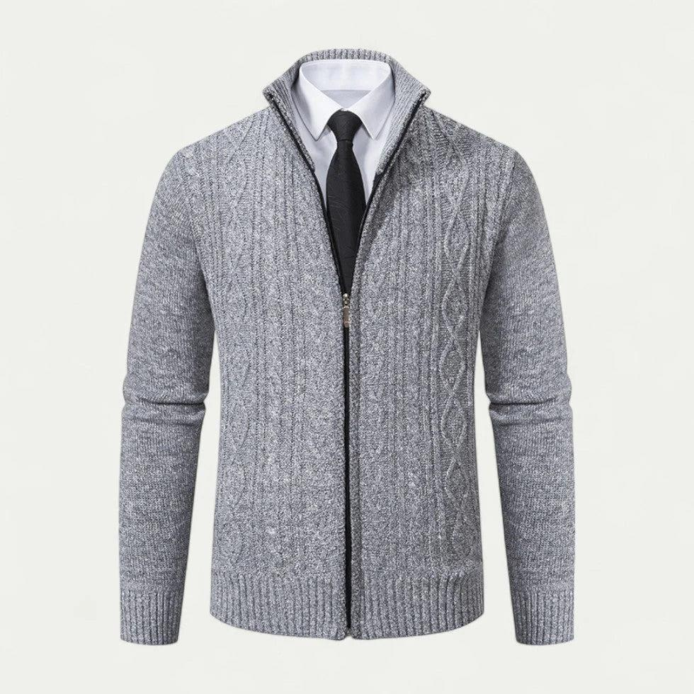 Strickcardigan Herren Regular Fit Freizeit Stehkragen Reißverschluss