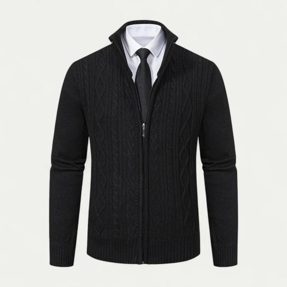 Strickcardigan Herren Regular Fit Freizeit Stehkragen Reißverschluss