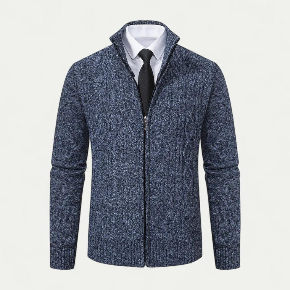 Strickcardigan Herren Regular Fit Freizeit Stehkragen Reißverschluss