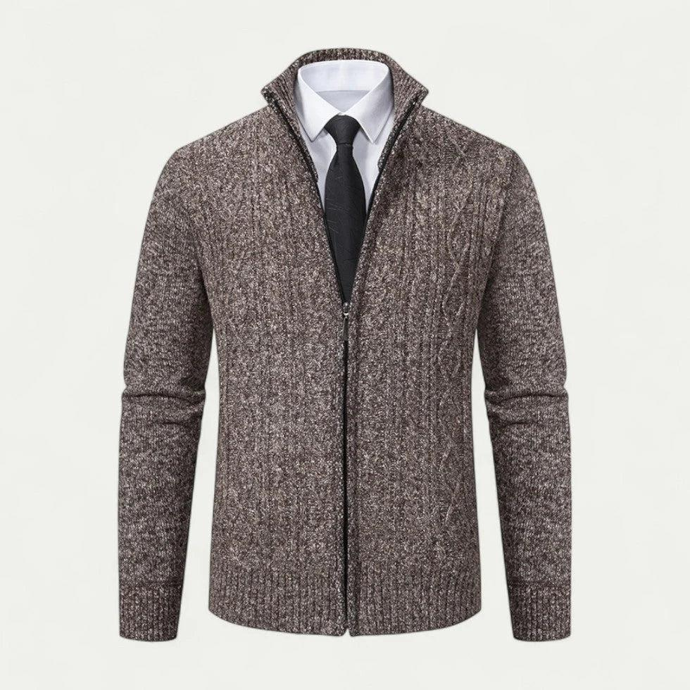 Strickcardigan Herren Regular Fit Freizeit Stehkragen Reißverschluss