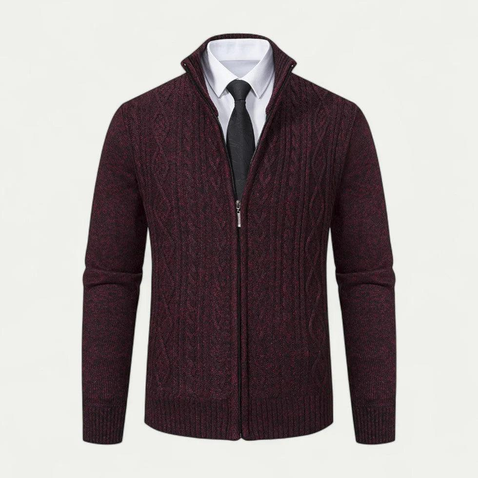 Strickcardigan Herren Regular Fit Freizeit Stehkragen Reißverschluss