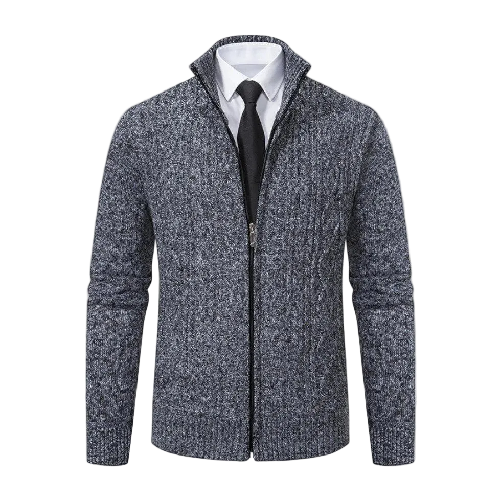 Strickcardigan Herren Regular Fit Freizeit Stehkragen Reißverschluss