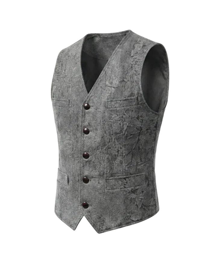 Weste Herren Regular Fit Freizeit V-Ausschnitt Knopfleiste