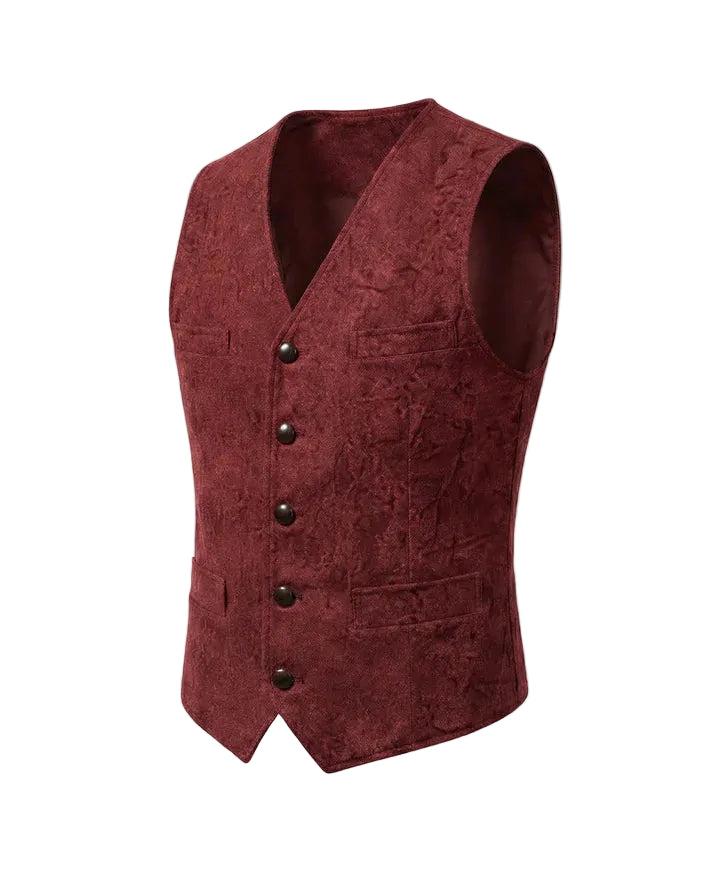 Weste Herren Regular Fit Freizeit V-Ausschnitt Knopfleiste