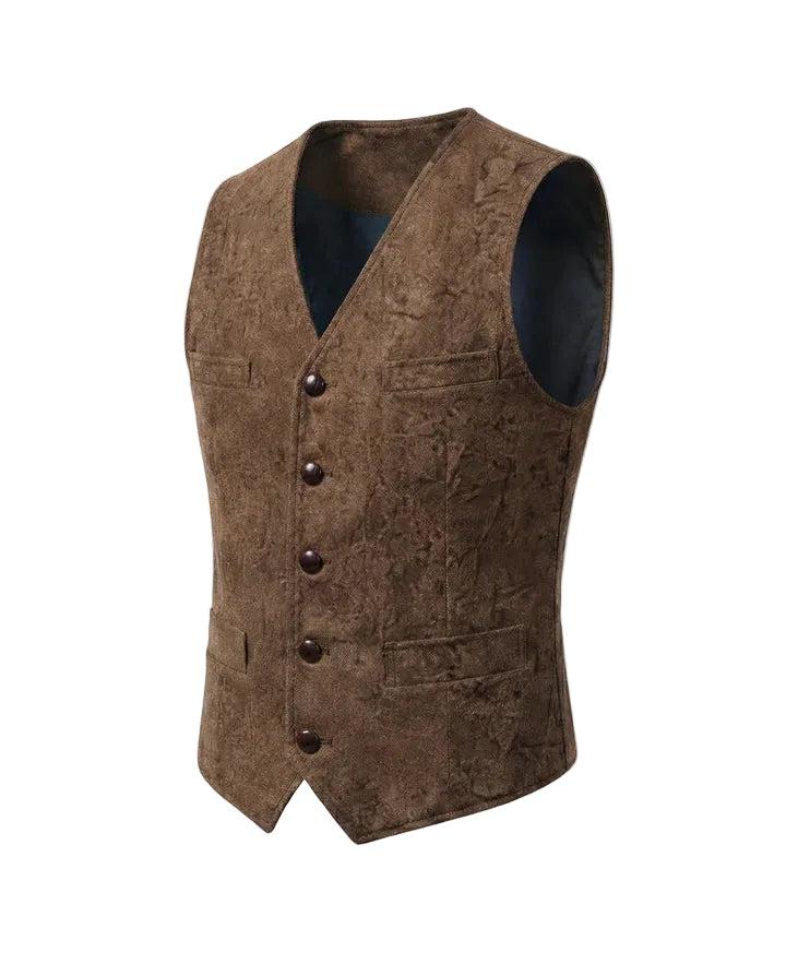 Weste Herren Regular Fit Freizeit V-Ausschnitt Knopfleiste