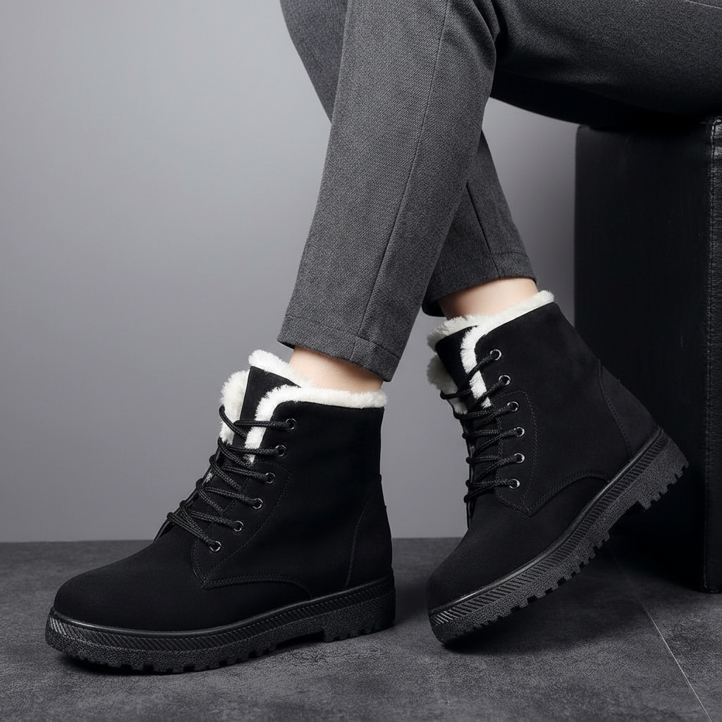 Damen Stiefeletten in Lederoptik mit schmalem Schaft