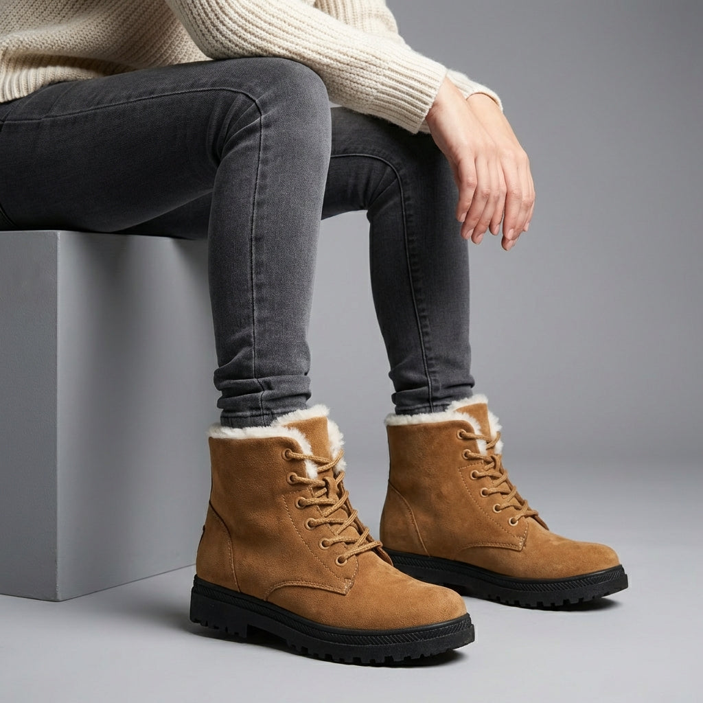 Damen Stiefeletten in Lederoptik mit schmalem Schaft