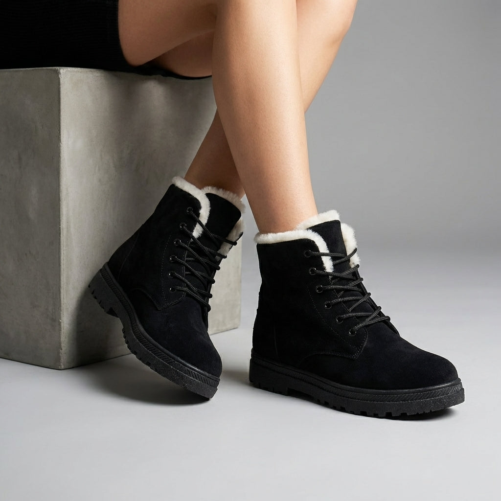 Damen Stiefeletten in Lederoptik mit schmalem Schaft
