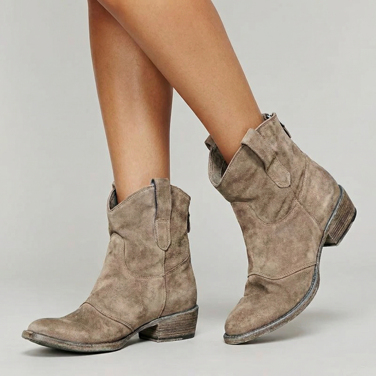 Damen Western-Stiefeletten in Lederoptik mit spitzer Zehenform