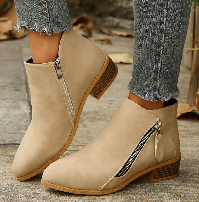 Damen Stiefeletten mit Seitenreißverschluss und gepolsterter Sohle