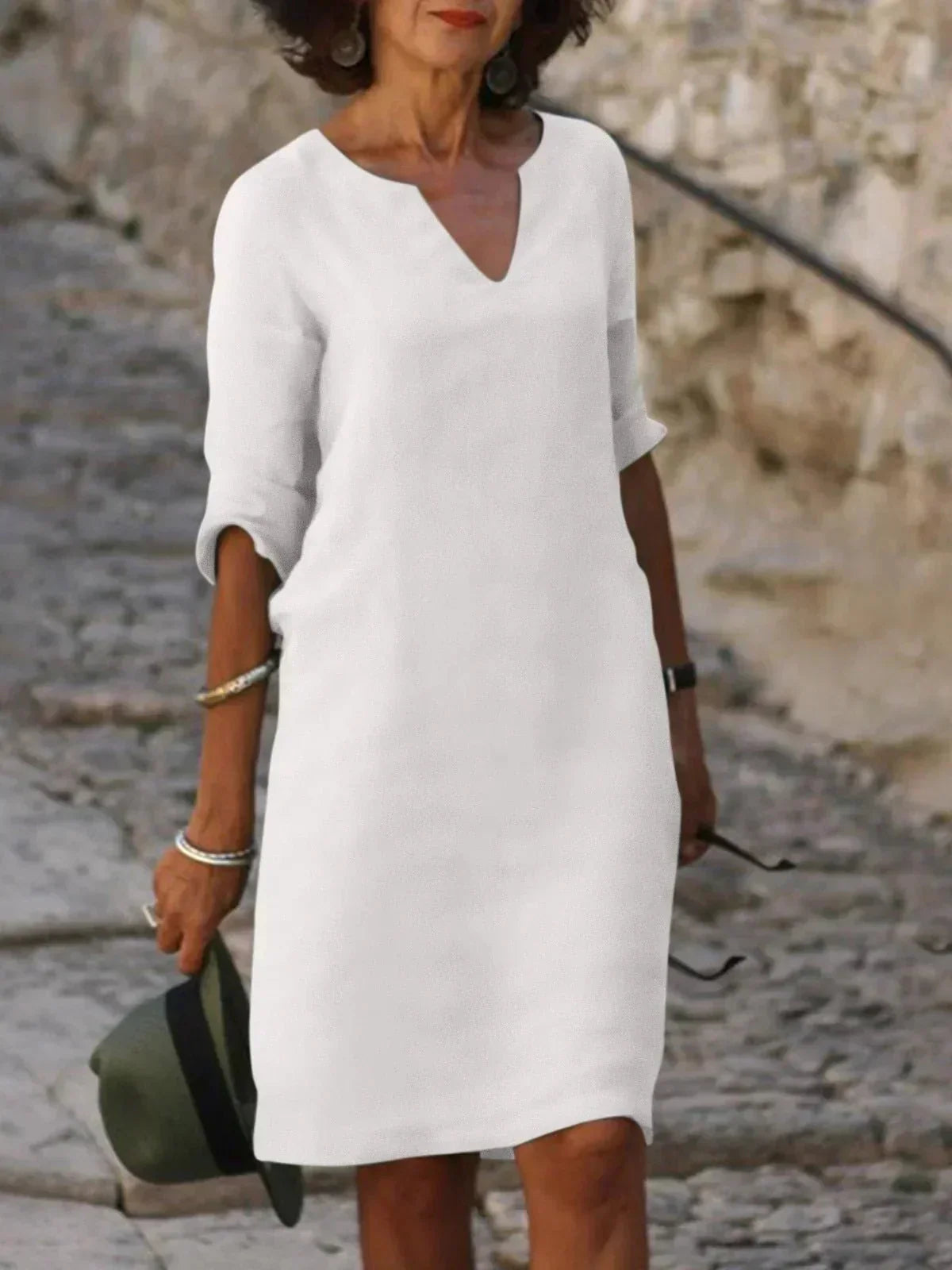 Damen Midi Kleid Regular Fit Freizeit Sommer Elegant