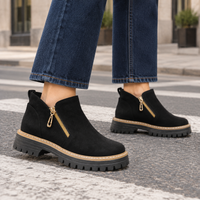 Damen Stiefeletten in Wildlederoptik mit Profilsohle