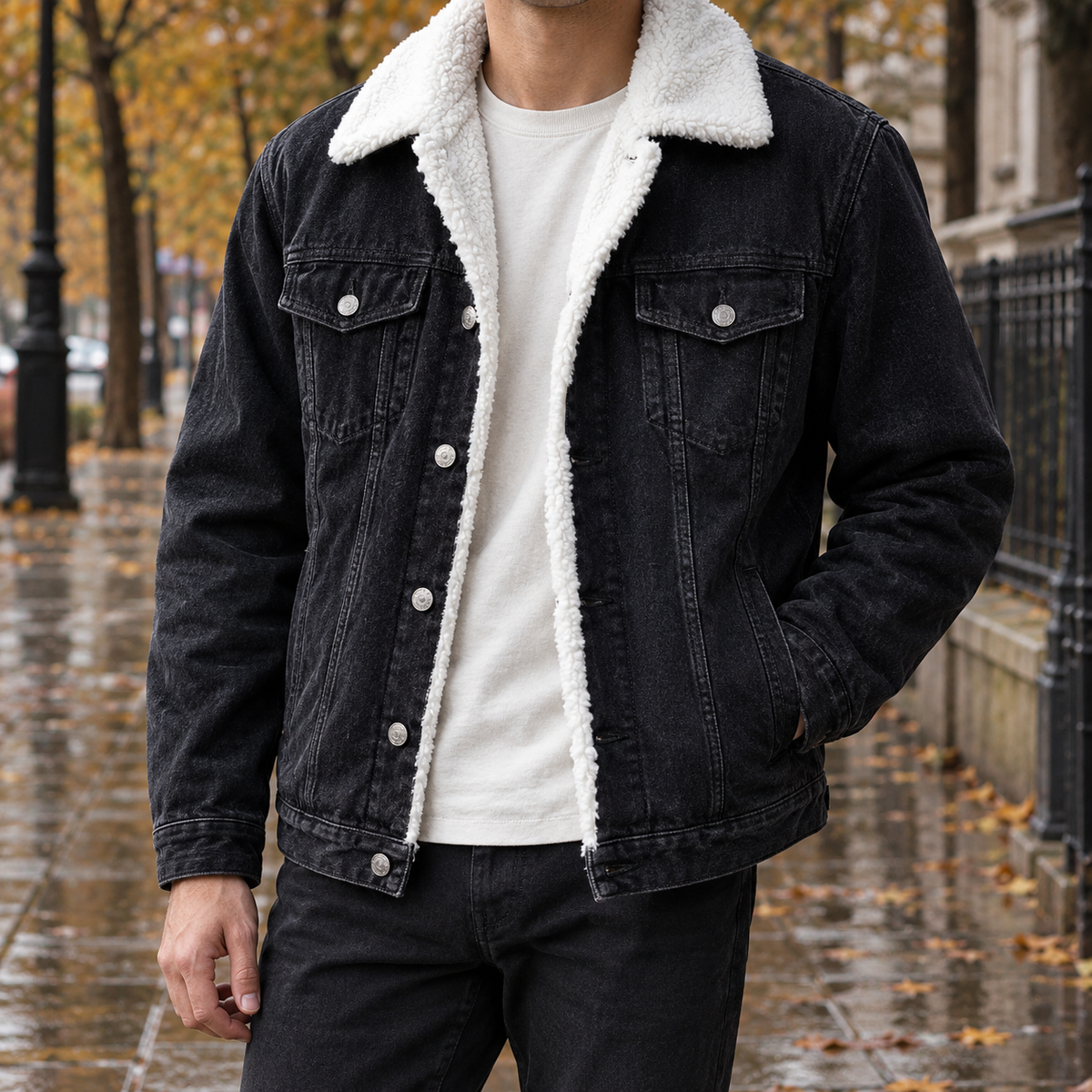 Damen Jacke mit Sherpa-Futter – Slim Fit