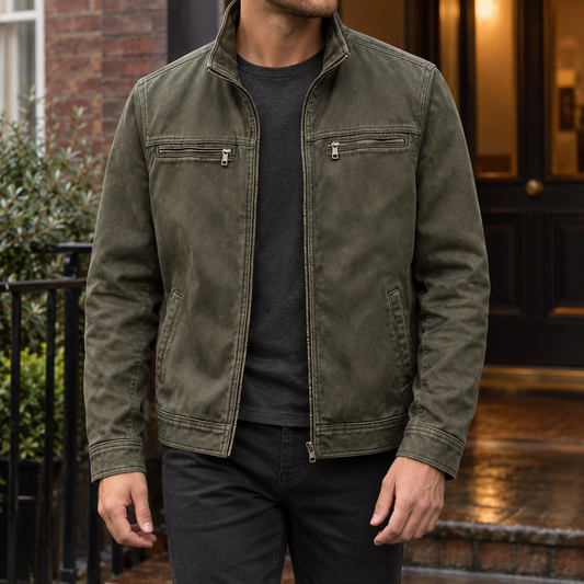 Damen Kunstlederjacke mit Taschen – Regular Fit