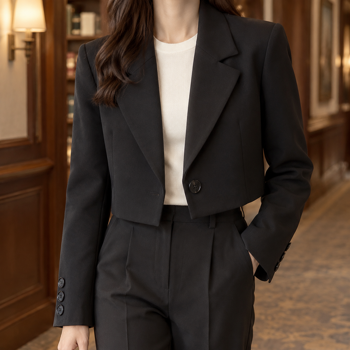 Damen Slim Fit Blazer Business Eleganter Taillierter Schnitt