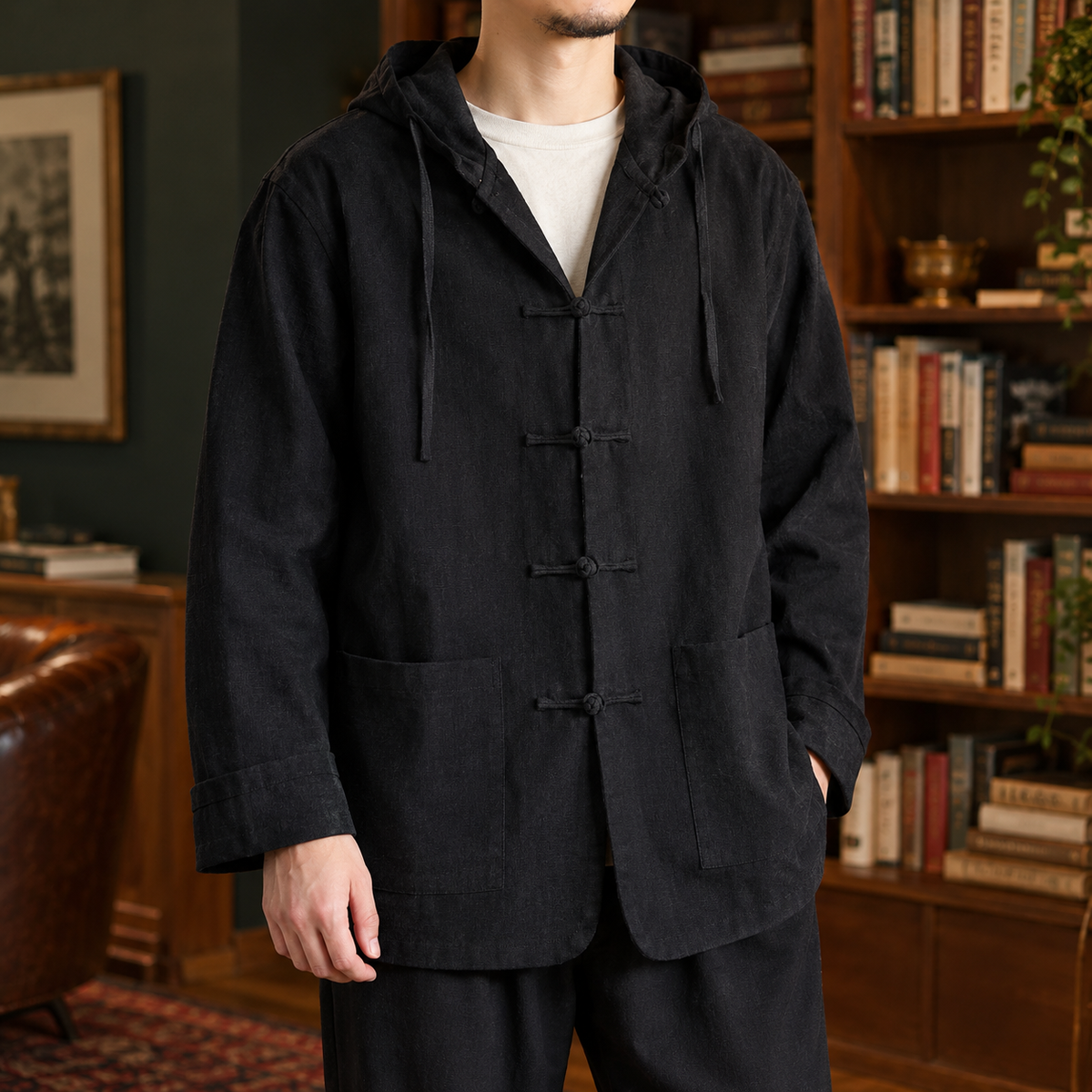 Herren Kapuzenjacke mit Kordelzug – Relaxed Fit