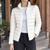 Damen Steppjacke mit Stehkragen und Quersteppung