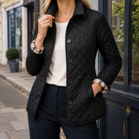 Damen Steppjacke mit karierten Bündchen – Regular Fit