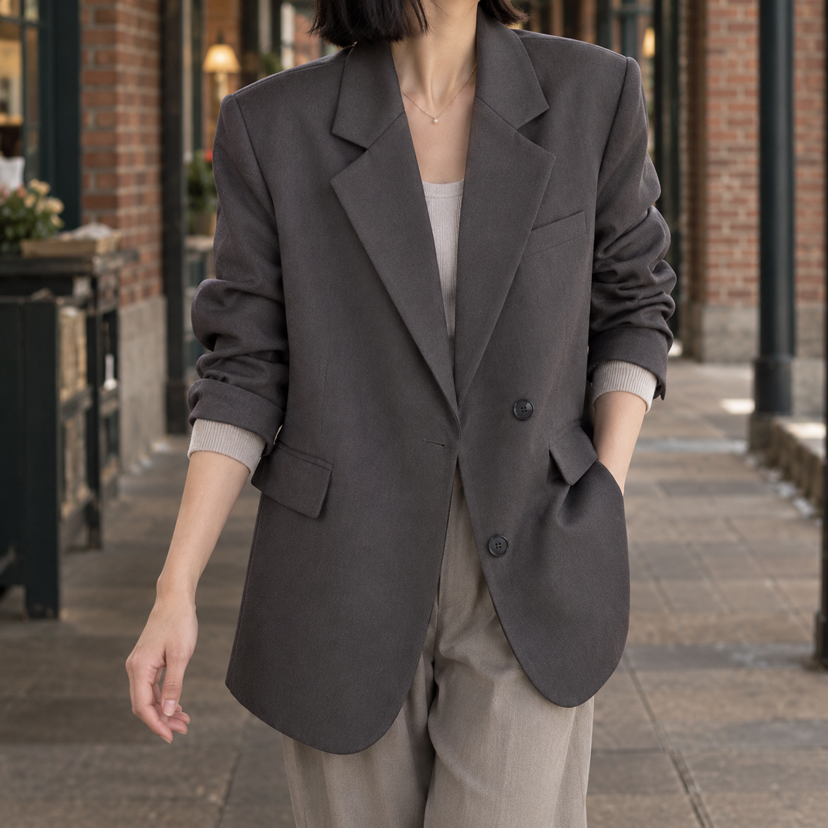 Damen Blazer Relaxed Fit Business und Smart-Casual