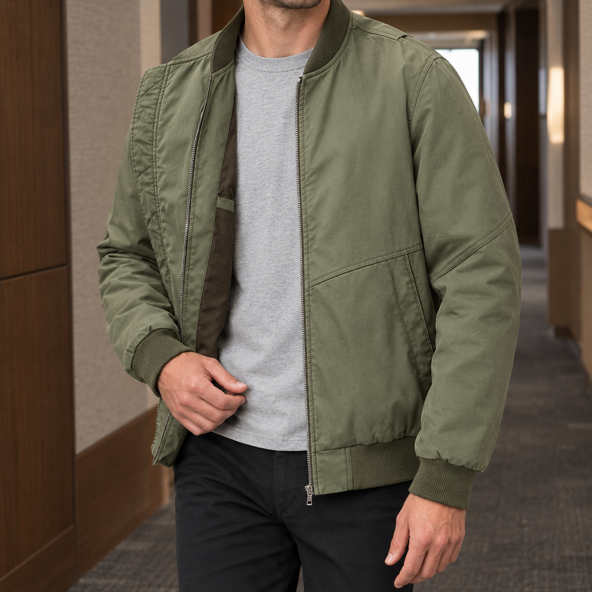 Herren Bomberjacke – Relaxed Fit, Freizeit
